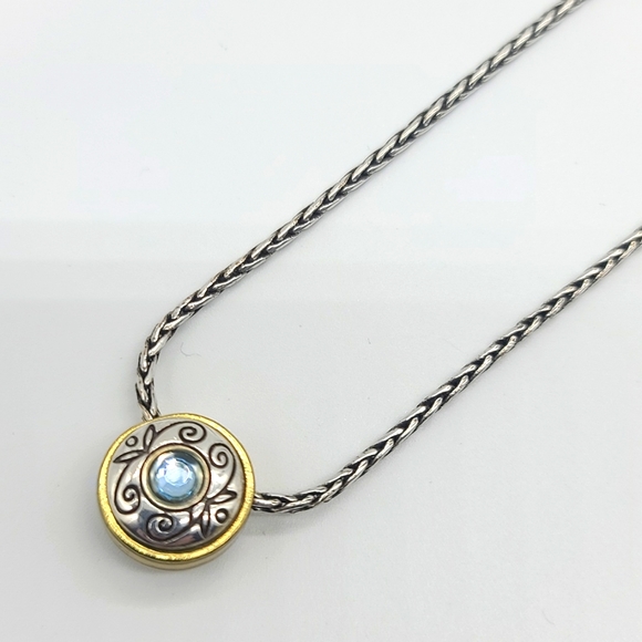Brighton "Celestial" Swarovski Blue Topaz Crystal Retired Neck! - Picture 2 of 14